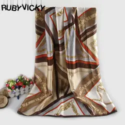 Рубиновый VICKY модный атласный шелковый шарф шарфы для женщин 180x90 см шаль для головы большой хиджаб шарфы для женщин