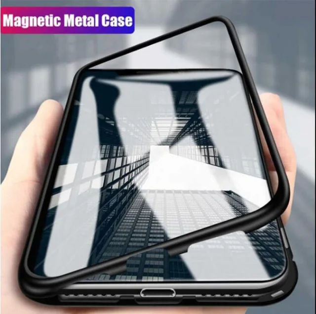 

Magnetic Adsorption Metal Case For Samsung Galaxy J4 J6 J8 Plus A7 A9 A8 2018 M10 M20 M30 A70 A10 A30 A50 A20 A60 Glass Cover