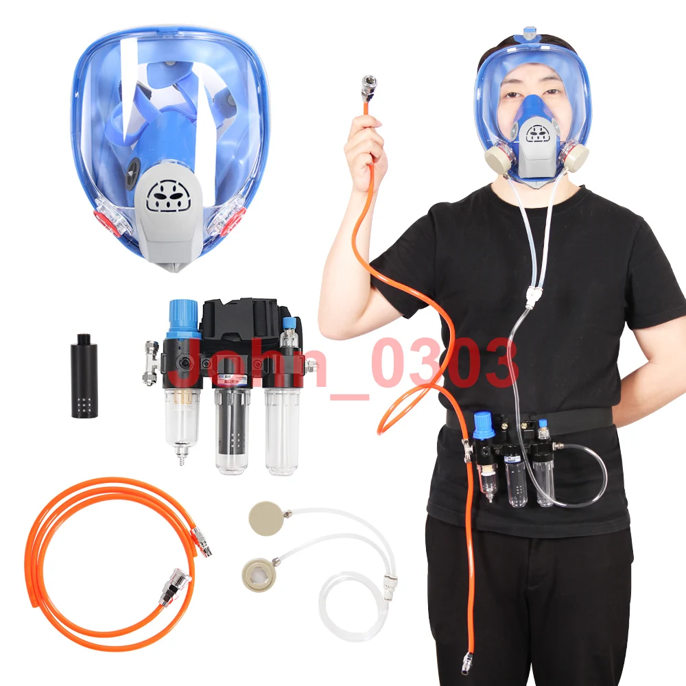 

Three-In-One Function Supplied Air Fed Respirator System 6800 Flate Full Face Gas Mask