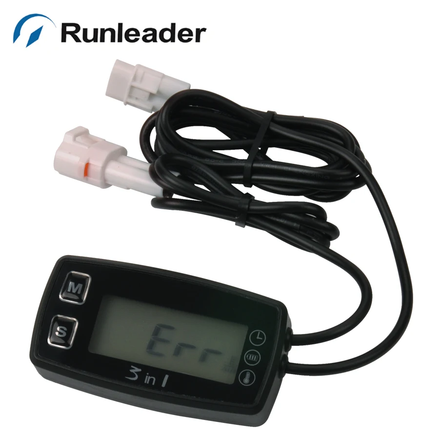 

Digital TS002 PT100 -20+300 temp sensor meter thermometer voltmeter for tractor ATV marine Tiller motorcycle Paramotor oil water