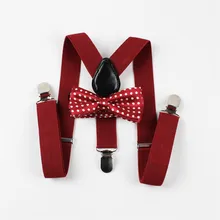 Бренд mantieqingway одноцветные подтяжки тонкие Подтяжки Дети регулируемые 3 клип на подтяжки галстук бабочка наборы аксессуары для детей