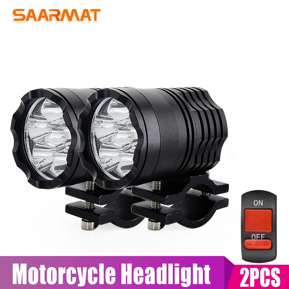 SAARMAT 2Pcs 8000Lm/set Motorcycle LED Headlight Waterproof Driving