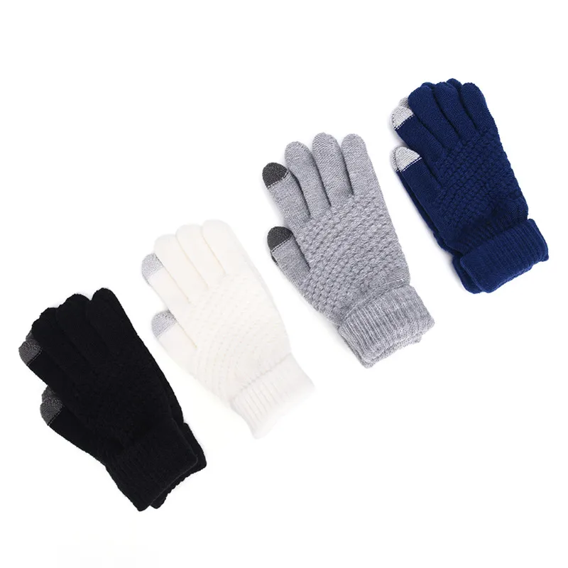 1 пара теплых смартфонов для вождения перчатки с сенсорным экраном перчатки для мужчин и женщин Мягкие вязаные эластичные зимние перчатки