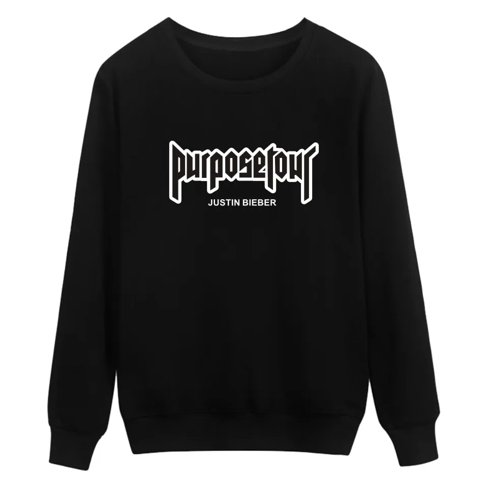 Justin Bieber Purpose Tour Capless Sweatshirt Men Hip Hop Fashion 4 Color Funny Hoodie Women Winter Long Casual XXS-4XL Clothes