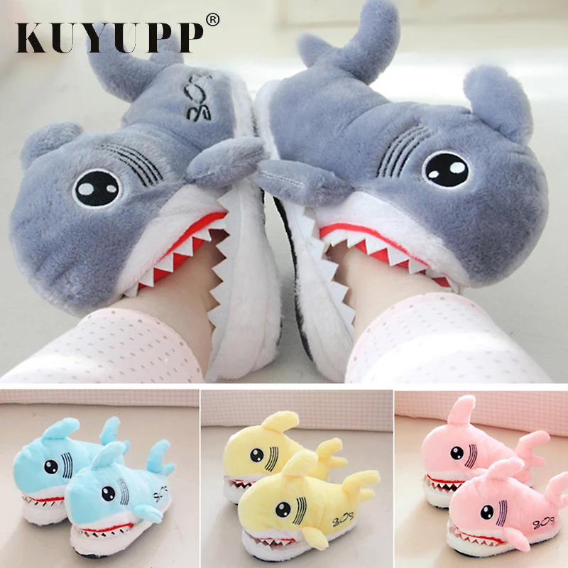 Korean Style Cute Shark Cotton Slippers Women Home Bedroom ...