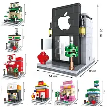 8 Sets New Scene Mini Building Blocks street Toys Architecture Brinquedos Kid Educational Toy Compatible brand