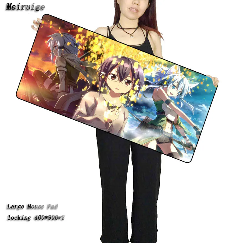 

Mairuige Sword Art Online Durable Rubber Large Lock Edge Mouse Mat Pad Size for 400*900*3mm Speed Version Gaming Mousepads