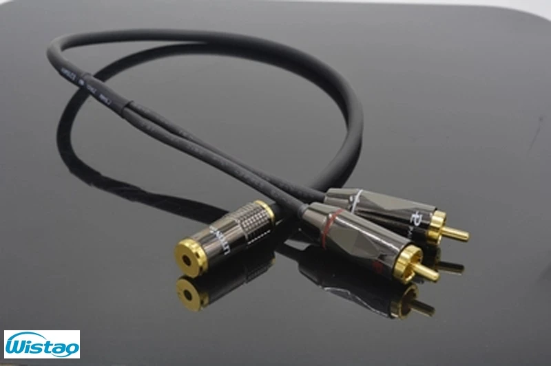 IWISTAO RCA to3 5mm Female Plug Audio Cable for DAC Preamp Output Connect Headphones 4N OFC Budweiser RCA terminal Free Shipping