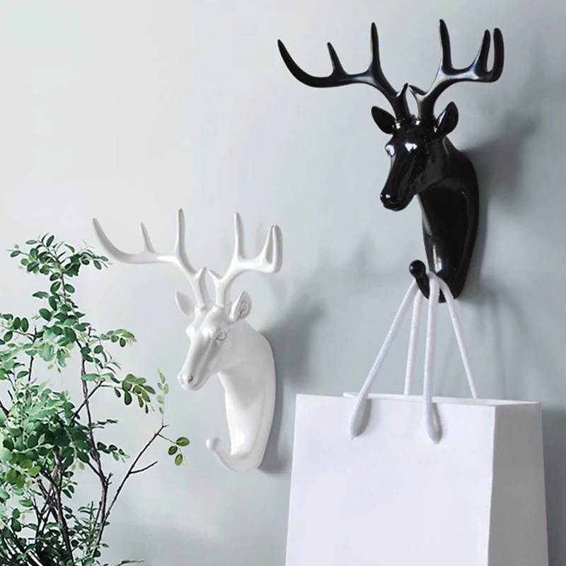 

Creative Home Multi-Function Coat Clothes Hook Christmas Elk Key Hook Tie Hat Bag Jewelry Rack Wall Decoration Antler Hook