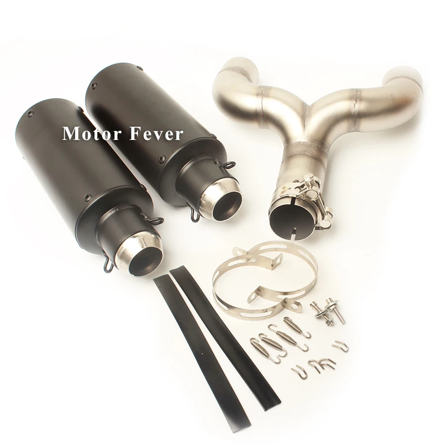 Escape de la motocicleta adaptador de conexión de tubería DB asesino medio tubo de Escape Moto silenciador 51 MM para Benelli 600 sistema de Escape completo partes