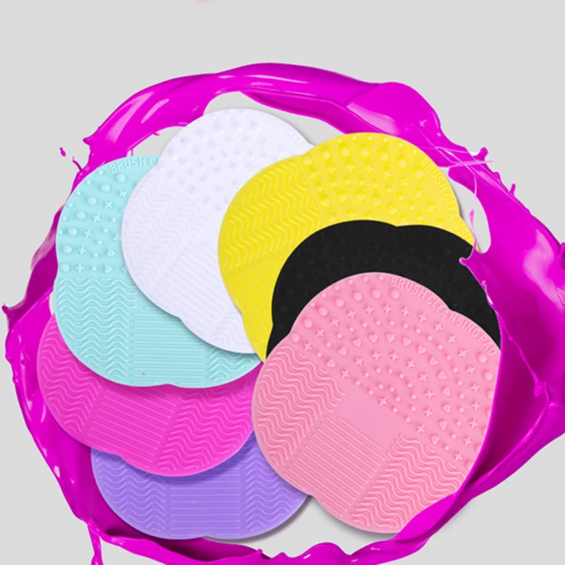 

Brush Cleaning Tool Basic Makeup Products Scrubber Brush Board Non-toxic 1 PC Silicone Makeup Brush Cleaner Pad Make Up Washing