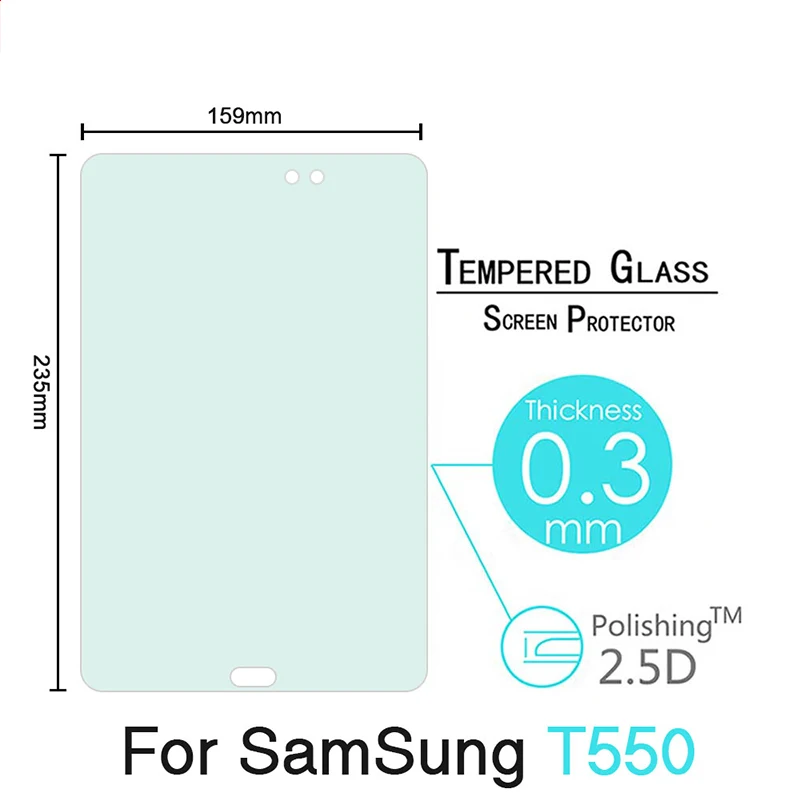 9H 2.5D взрывозащищенное Закаленное стекло для samsung Galaxy Tab A T550 T551 T555 9," прозрачная защитная пленка для экрана