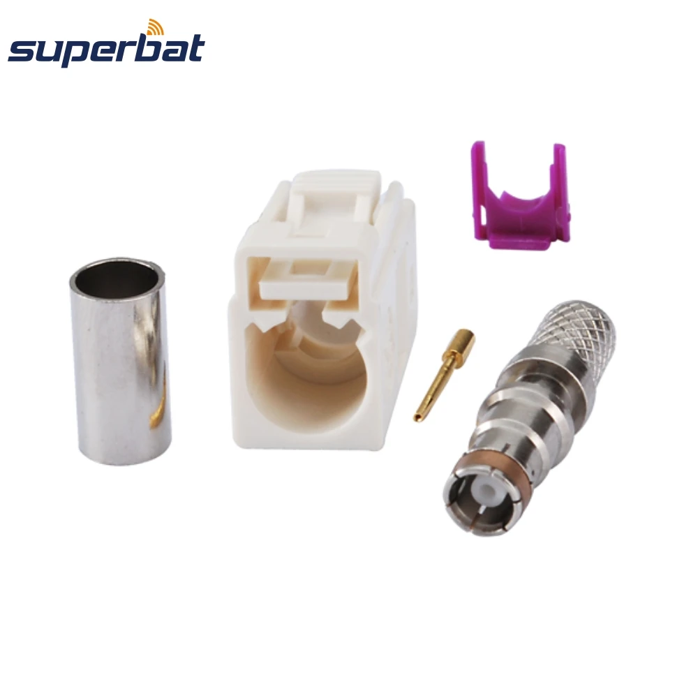 White Female Fakra B Radio Antenna Connector for LMR195 Cable