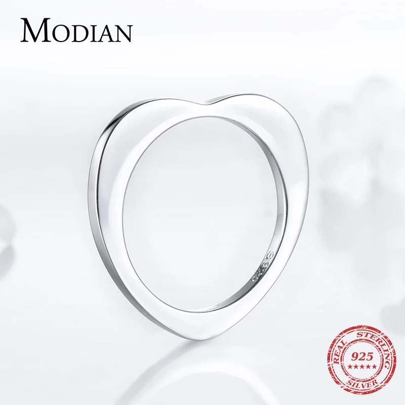 Modian, специальный дизайн, горячая Распродажа, настоящее 925 пробы, Серебряное сердце, модное кольцо, простой классический стиль Ins, кольца на палец для женщин, ювелирное изделие