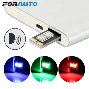 

FORAUTO Car LED Atmosphere Light Touch and Sound Control RGB Music Rhythm Light Car Styling With USB Socket Auto Decorative Lamp