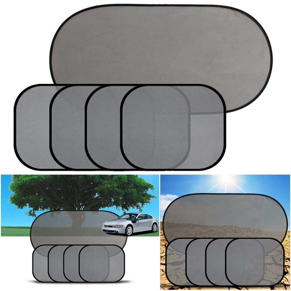

5pcs/set Car Window Sun Shade Car Cover Visor Shield Sunshade UV Protection Window Sunshade Mesh Front Rear Side Curtain