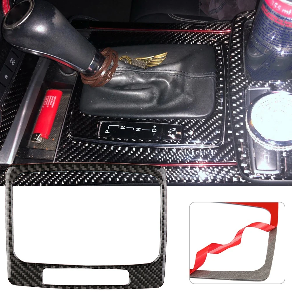 Для Mercedes W204 2005-2012 консоль из углеродного волокна передача переключения передач Панель отделка интерьерные аксессуары