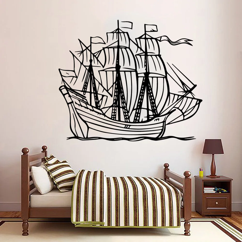 

Modern sailboat Vinyl Decals Wall Stickers For Kids Room Decoration Home Party Decor Wallpaper