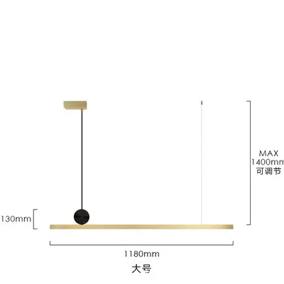 Геометрическая линия, подвесные лампы для ресторана, скандинавский пост-Современный дизайнерский длинный стол, светильник для столовой, роскошный Медный Подвесной Светильник