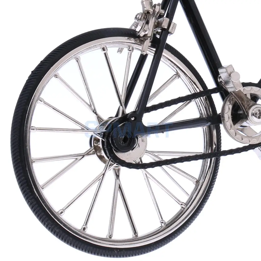 1:10 Scale Dollhouse Miniature Black Metal Diecast Racing Bike Bicycle Model Hobby Collection Gifts
