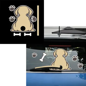 

Vehicle Decor 28*27CM Car Sticker Reflective Tail Move Car Cute Rear Window Decoration Newest