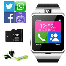 Gv18 smartwatch bluetooth smart watch für android ios telefon unterstützung sim tf karte nfc 1,3 mt kamera mp3 twitter, facebook, whatsapp