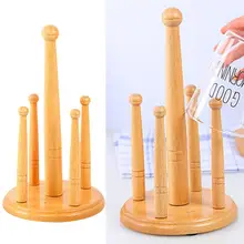 Скандинавская цельная древесина, кухонная стойка для хранения, кружка, съемная бамбуковая кружка, подставка для хранения кофе, чашки для чая, органайзер с 4 крючками(коробки