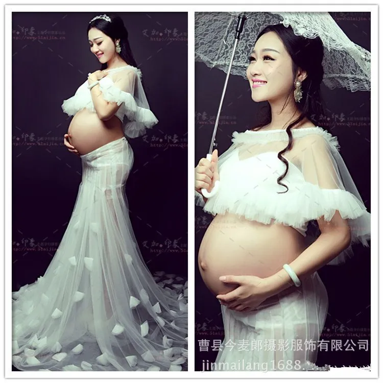 White Dress Maternity Photography Props Perspective Maternity Dresses For Pregnant Women Mate