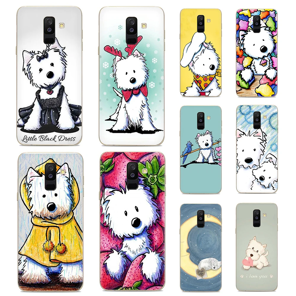Мультяшный силиконовый чехол для телефона Westie Dog Для Galaxy A3 A5 A6 plus A7 A8 A9 S6 S7 Edge S8 S9 S10
