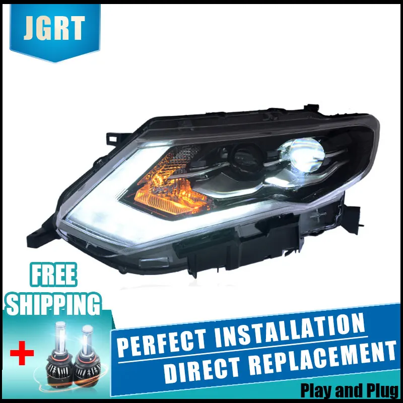  2PCS LED Headlights For Nissan X-Trail 2017 Car Led Lights Double Xenon Lens Car Accessories Daytim - 32888060910