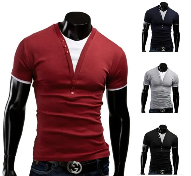 False Two Summer New Men's Fashion Leisure T-Shirt Design | Мужская одежда