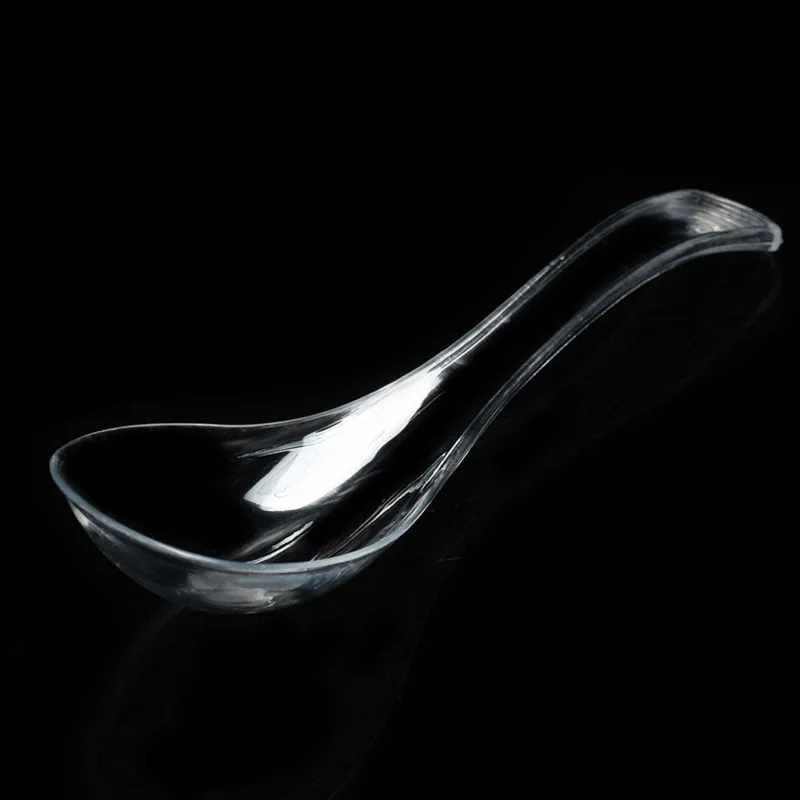 2000pcs Disposable Soup Spoon Porridge Ramen Spoon Plastic Tableware