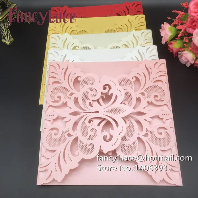 hot 10pcs fancy lace laser cut customizable business card party invitation cards party