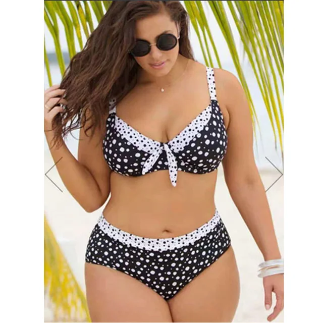 {Excellent|Wonderfull|Very Good|Very Recommended} 2019 Super large code bikini Split Body swimsuit fashion wading swimming swimsuit Female dot Bathing Suits Swimwear Beach Wear Discount Price