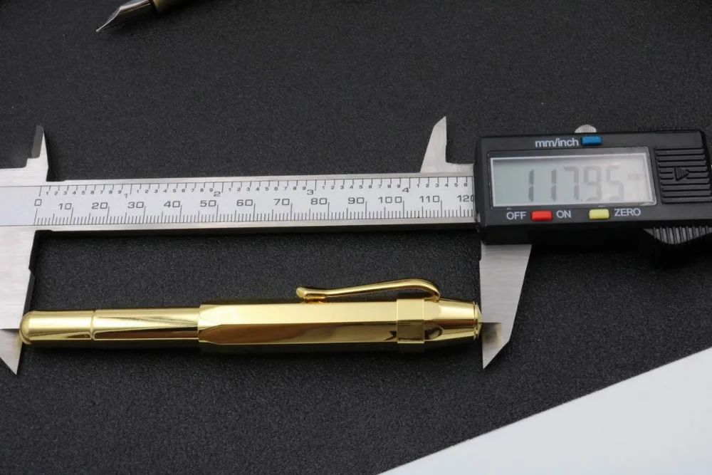  Office Writing Stationery vintage brass iraurita Octagon pocket full metal travel bag caneta founta - 32952007356