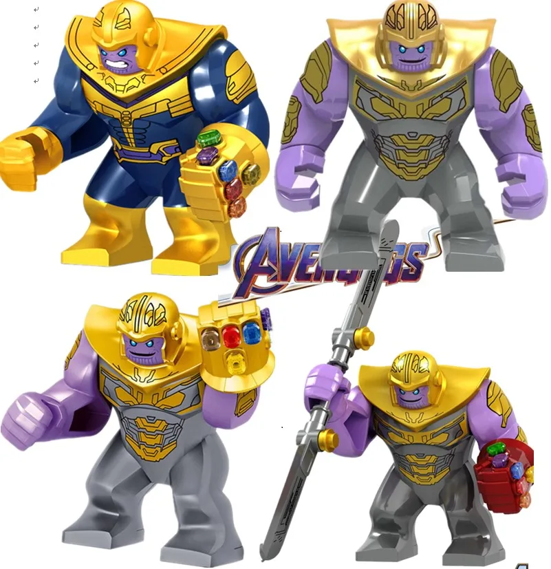 

10pcs GD220 Big Size Thanos With Infinity Gauntlet Green Lantern Hulkbuster Hulk Figures Brick Building Blocks Toys For Children