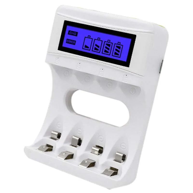 

4 Slots Lcd Screen Usb Battery Charger For Rechargeable Aa/Aaa/Ni-Cd/Ni-Mh