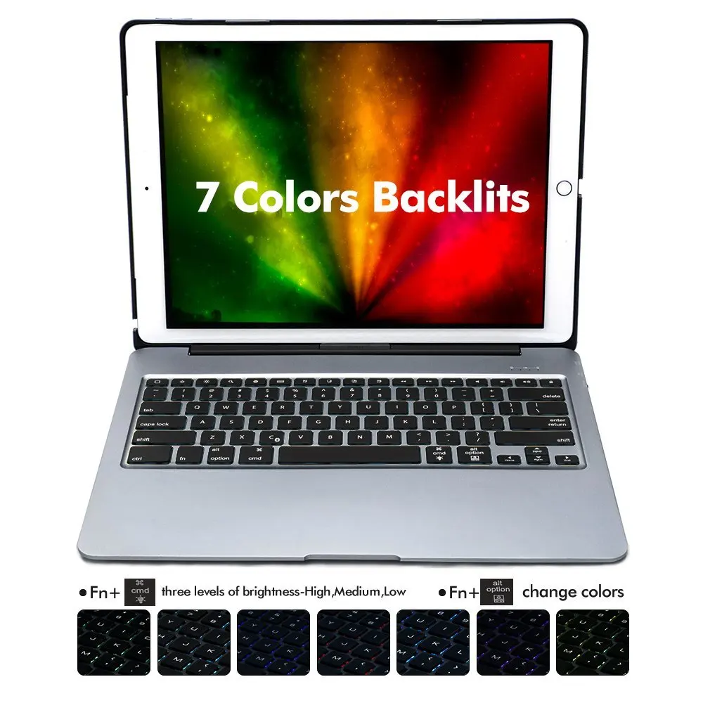 Для iPad Pro 12,9, чехол с клавиатурой, алюминиевая клавиатура с Bluetooth, защитный чехол-раскладушка, чехол для iPad 12,9, планшета
