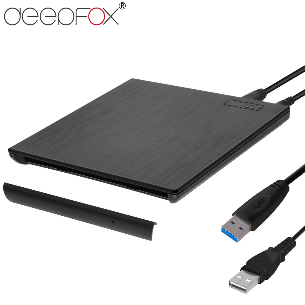 DeepFox Универсальный 9 5 мм SATA внешний USB CD корпус для DVD мобильный чехол оптического