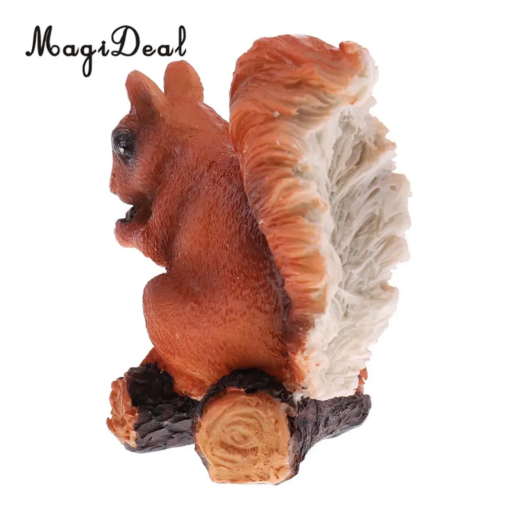 MagiDeal, 1 пара, мини-скульптурные статуи белки для дома, сада, двора, луга, скульптурные статуи, модель животного, украшение
