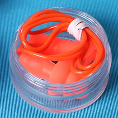 10X Wholesale Swimming Sleeping Orange Silicone Ear Plugs 55cm Long