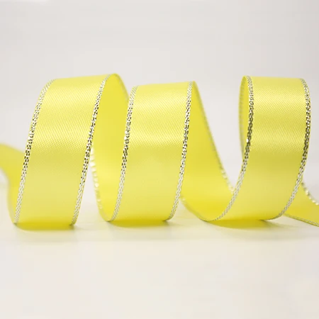 lemon 640 YAMA Серебряная Атласная Лента с краями 0,125 дюйма 3 мм 500 ярдов/партия для самостоятельного изготовления аксессуаров для платьев свадебные украшения - Цвет: lemon 640