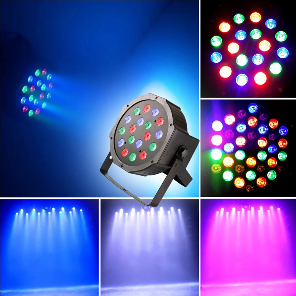 

12Par 18Par Home Stage Lighting Effect RGB Led Stage Light Par Light With DMX512 Flat DJ Equipments for Party Disco KTV Bar Club