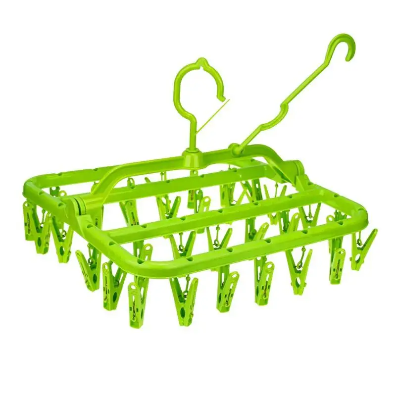 Портативная вешалка для носков на 32 зажима, складной держатель для ...