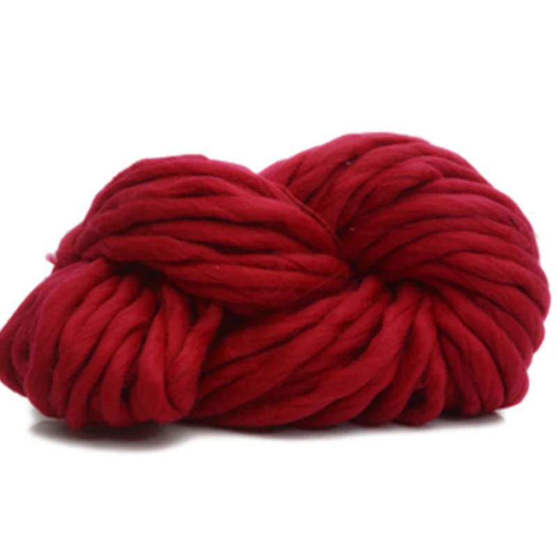 Ручное вязание одеяло шапки супер толстая пряжа ровинг громоздкая пряжа 250 г в партии - Цвет: burgundy