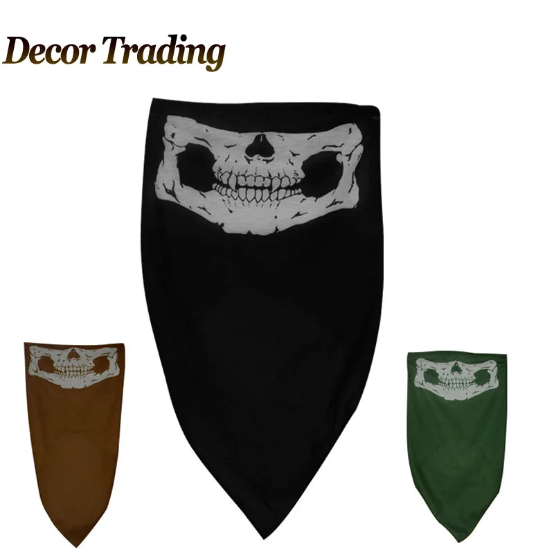 

2015 NEW CS Cosplay Ghost Skull Half Face Mask Cap Motorcycle Biker UV Protect Seamless Scarf Balaclava Skullies and Beanies WC