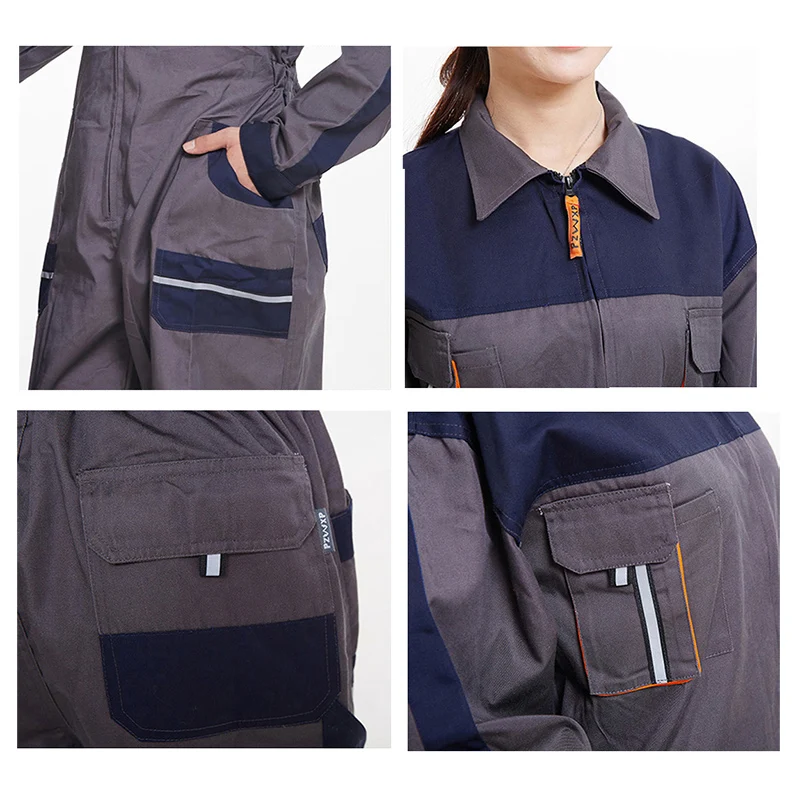 Men Women Overalls Labor protective Work clothing Dust-proof Comfortable Breathable Machine Auto repair Long-sleeve Coveralls  (8)
