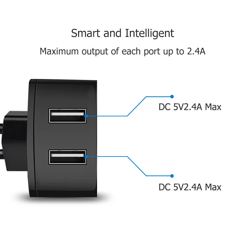 Сетевое зарядное устройство с 2 USB портами 5 В 4 А|Переходники и адаптеры| |