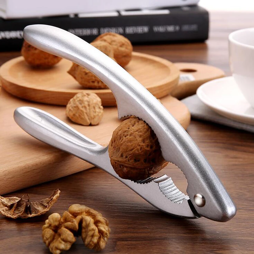 

1Pc 17.5*4cm Aluminum alloy walnut folder nuts clip peeling tools open kitchen gadgets fruit walnut sheller cutter