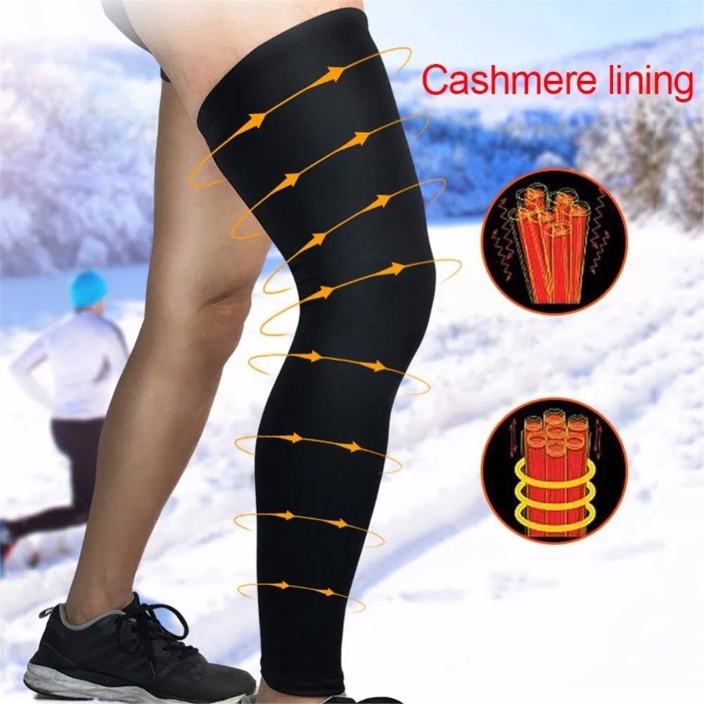 

1 Pza rodillera deportiva transpirable para hombres deporte almohadilla de soporte de rodilla larga baloncesto fútbol elástico pierna manga invierno cálido Protector